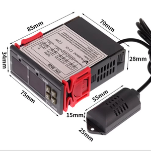 デジタルサーモスタット湿度計温度湿度コントローラーAC110V-220VDC12Vレギュレーター加熱冷却制御STC-3028 - Product Image 1