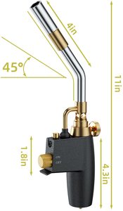 Soplete de arranque de gatillo de alta intensidad, pistola de soldadura portátil sin oxígeno, uso con MAPP/MAP Pro/propano para soldadura de Gas - Product Image 3