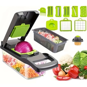 Wholesale Multipurpose 15 In1 <strong>Dual</strong> Use Stainless Steel Vegetable Cutlery <strong>Cutter</strong> Dicing <strong>Cutter</strong> Kitchen Tool Slicers Chopper - Product Image 5