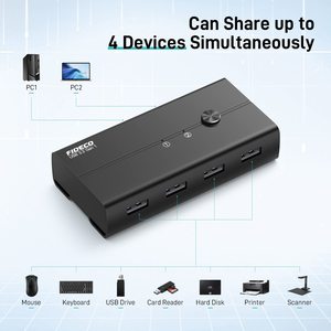 FIDECO-monitor dual usb 3,0, interruptor kvm para teclado, ratón, impresora - Product Image 5