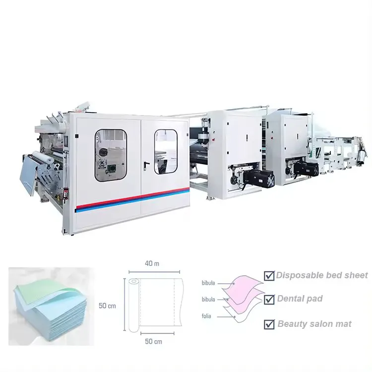 Automatic Disposable waterproof paper making machine is used for disposable bed sheets in dental pad cosmetic hospital