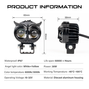 ไฟหน้าตัดหมอก rcj สำหรับขับขี่รถจักรยานยนต์ขนาดเล็กดีไซน์นกฮูก - Product Image 6