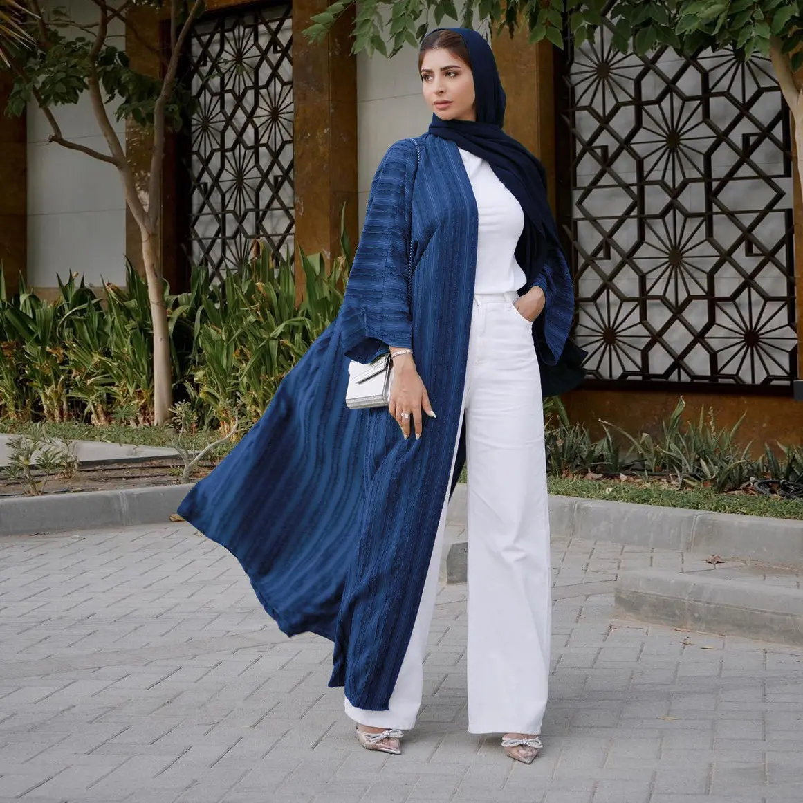 Trung Đông Quần Áo Truyền Thống Dubai Áo Choàng Cổ Điển Phía Trước Mở Cardigan Top Hồi Giáo Saudi Arabic Phụ Nữ Áo Dresses Abaya Kaftan