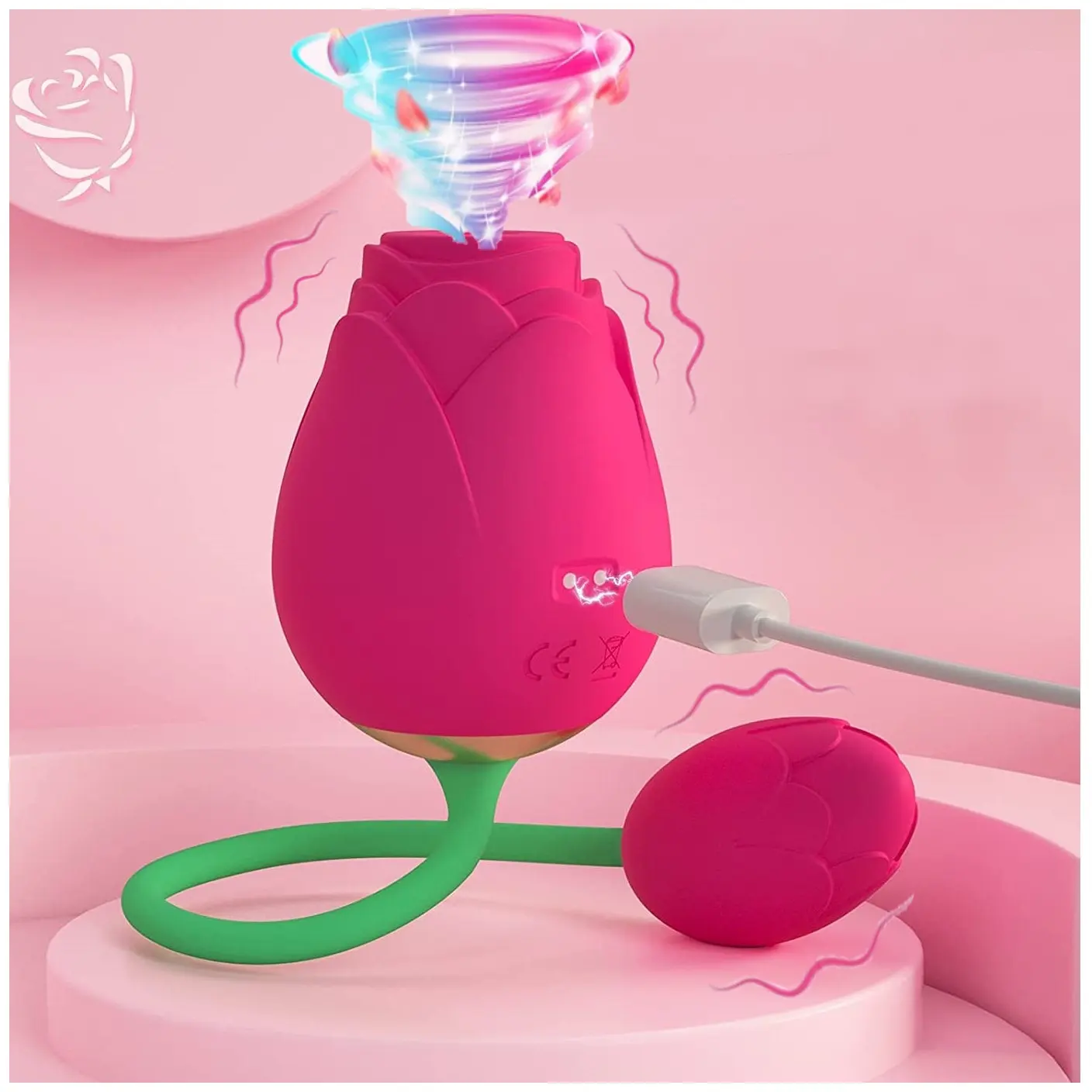 XIAER هزاز لسان مدلك ألعاب جنسية للكبار على شكل 2 في 1 للأزواج الجنس الشرجي على شكل بيضة متجر لعبة جنسية هزاز على شكل وردة