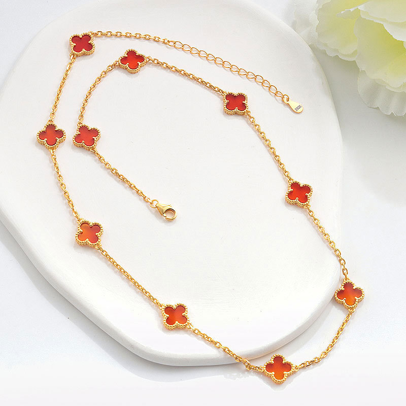 Necklace-18K Gold-Red