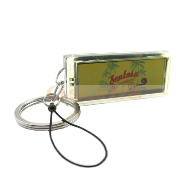 12 Kleur LCD Waterdichte AD Screen Mini Zonnepaneel Metalen Ring Sleutelhanger