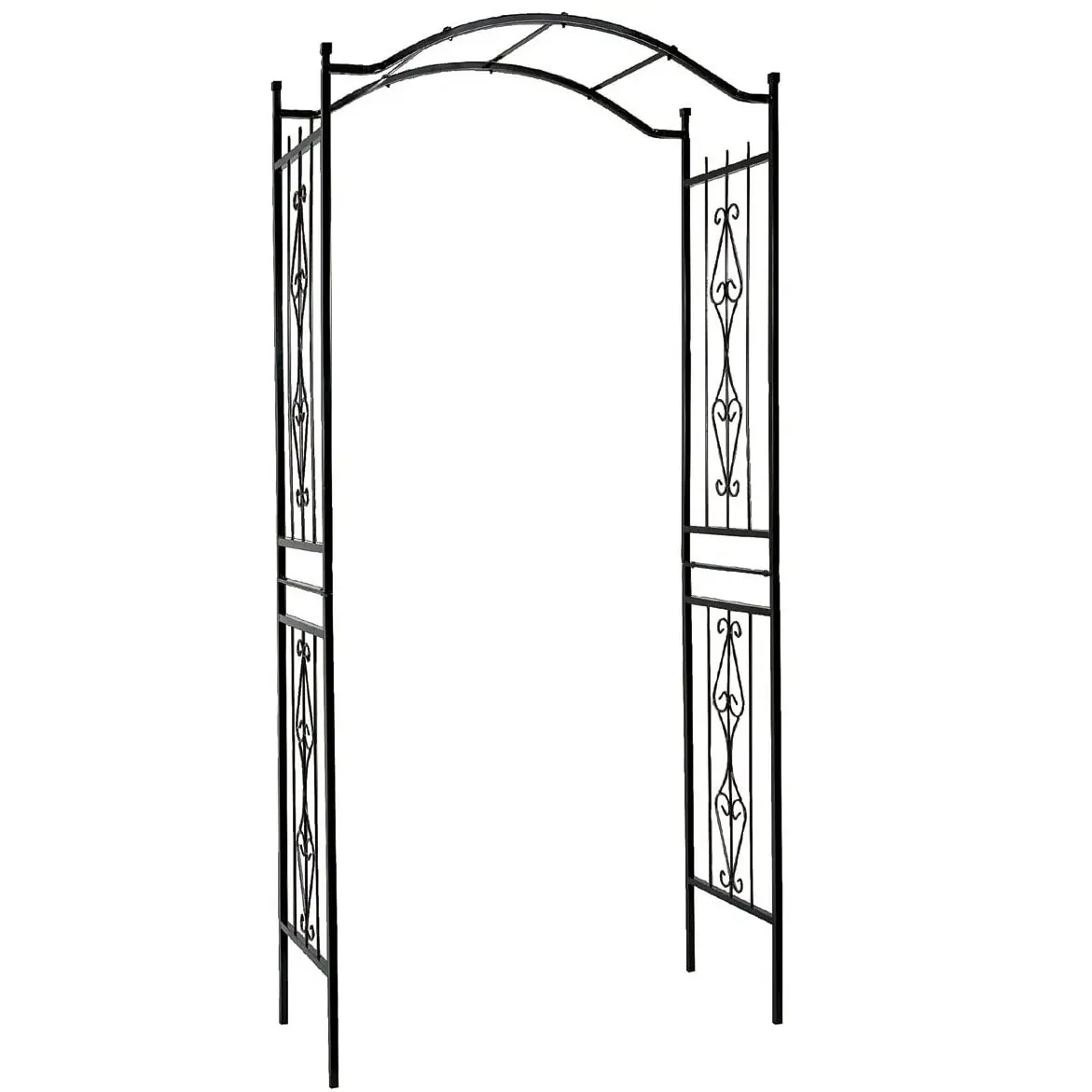 Arco de hierro forjado para jardín, Arbor para varias plantas de escalada, enrejado, marco de metal, pérgola