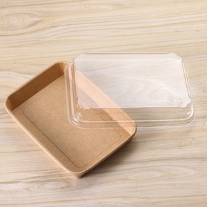可定制一次性牛皮纸盒矩形水果拼盘纸盘 - Product Image 6