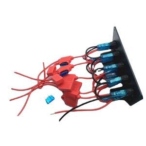 5 gang chuyển đổi bảng điều chỉnh 12V Xe thuyền trên Off chuyển đổi kép USB Ổ cắm sạc Vôn kế - Product Image 5