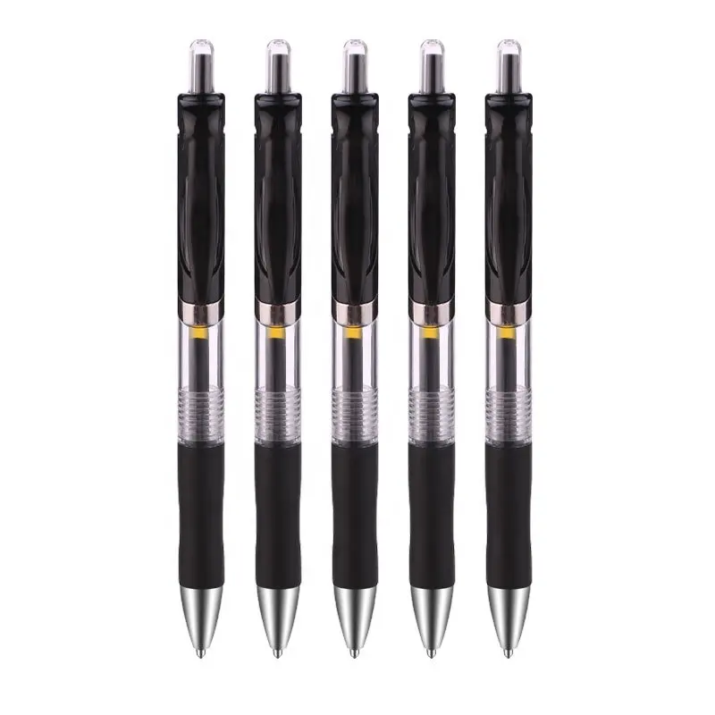 Promotie Plastic Intrekbare Gel Pen Hoge Kwaliteit School Briefpapier Snel Droog Inkt Zwart 0.7Mm Rollerball Pen