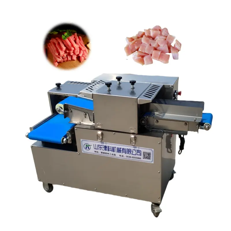 Điện tự động thịt tươi Slicer cá thịt bò thịt lợn Slicer máy cắt gà Cube Máy cắt