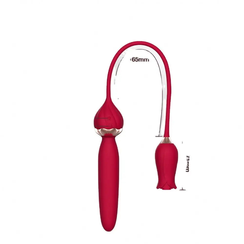 Rose Stimulator Clits Nipples 2 in 1 Licking Sucking Vacuum Pump Sucker Massager with Suction Cup Sex Toys for Women Couple