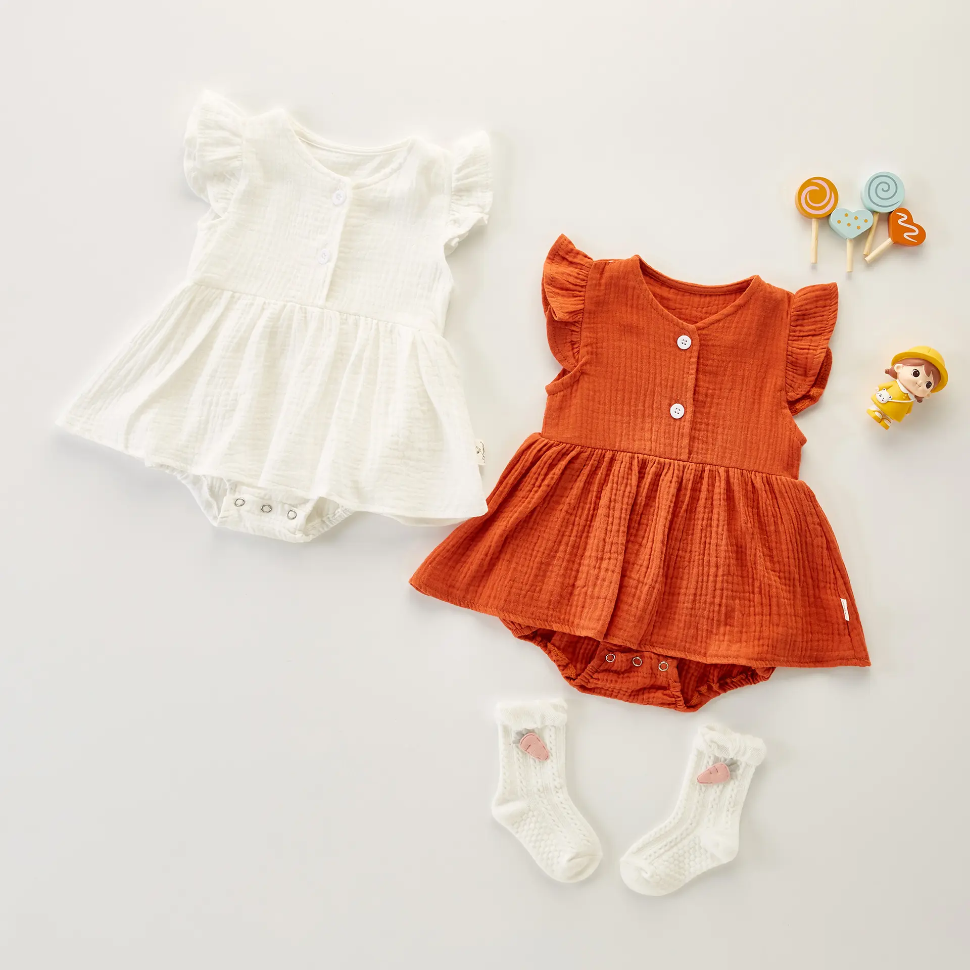 Vestido de algodón orgánico de bambú para bebé, ropa de moda para niño, novedad