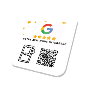 10*10MM Custom Logo NFC Google Laque Avis Unique QR <strong>Code</strong> Printing Epoxy Plate Review Us on Google - Product Image 4