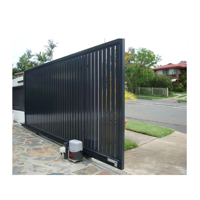 Thiết Kế Hiện Đại Cơ Giới Tự Động Nhôm Driveway Cổng Louver Hàng Rào Cổng Đối Với Trang Chủ Và Vườn