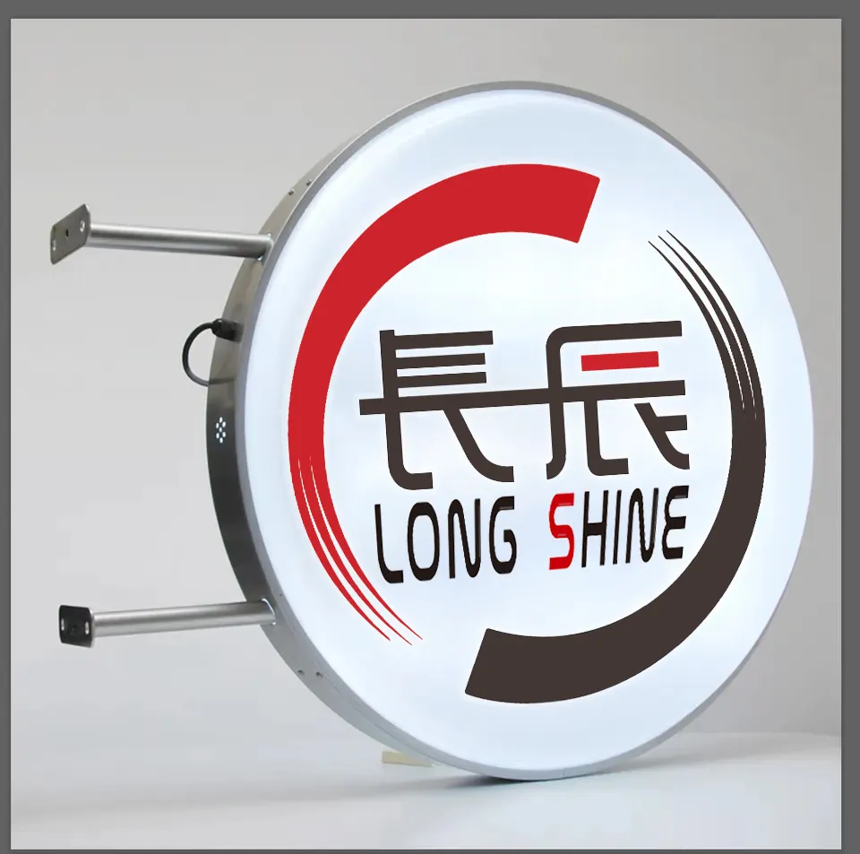 Enseigne personnalisée en acier inoxydable illuminée 3d pour l'extérieur Boîte à lumière en acrylique avec logo publicitaire