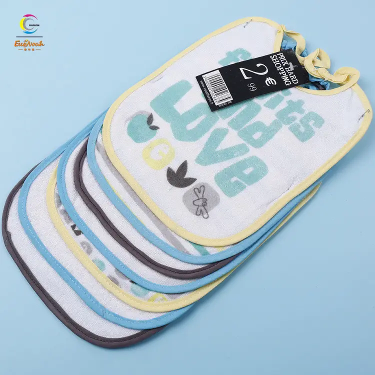 Babadores para bebês impermeáveis oem, pacote de toalha de tecido para bebês