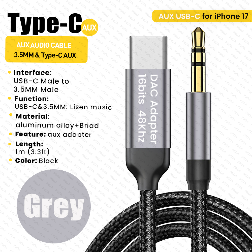Grigio-AUCB081(Tipo C e 3,5 mm)