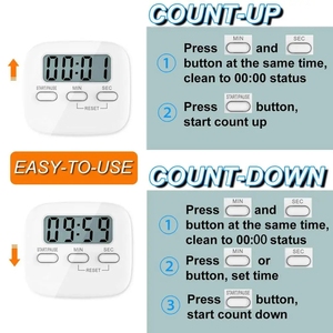 Digitaler Küchen <span class=keywords><strong>timer</strong></span> Magnetischer <span class=keywords><strong>Countdown</strong></span>-Stoppuhr-<span class=keywords><strong>Timer</strong></span> mit lautem Alarm, großer Ziffer, hinterem Ständer, hängendem Loch