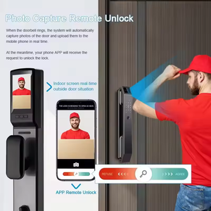 3D yüz tanıma ile onakıllı kapı kilidi parmak izi şifre otomatik ve akıllı giriş kapısı için kamera içerir - Product Image 4