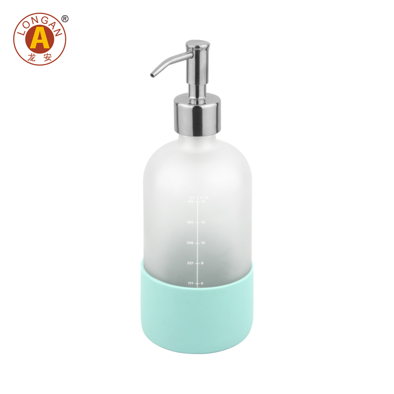 Bomba de loción mate (F01-2) + Botella transparente con posavasos de silicona