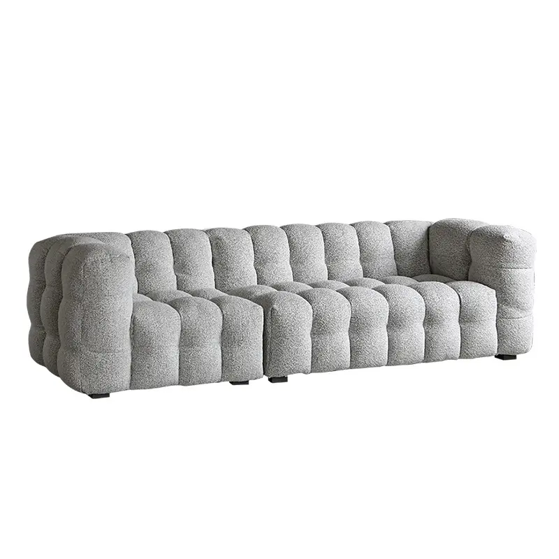 Ev mobilya kanepeler sectionals kavisli gri kumaş yün kadife oturma odası kanepeleri