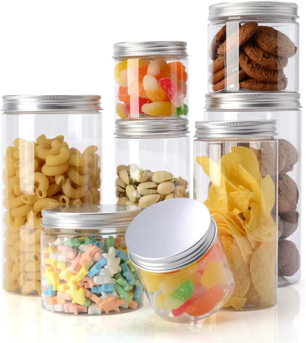 Container Jar Nhựa Rõ Ràng Cookie Kẹo Lọ Và Chai Màu Đen Với Nắp 50Mm Màu Be Bee Hình Dạng Động Vật