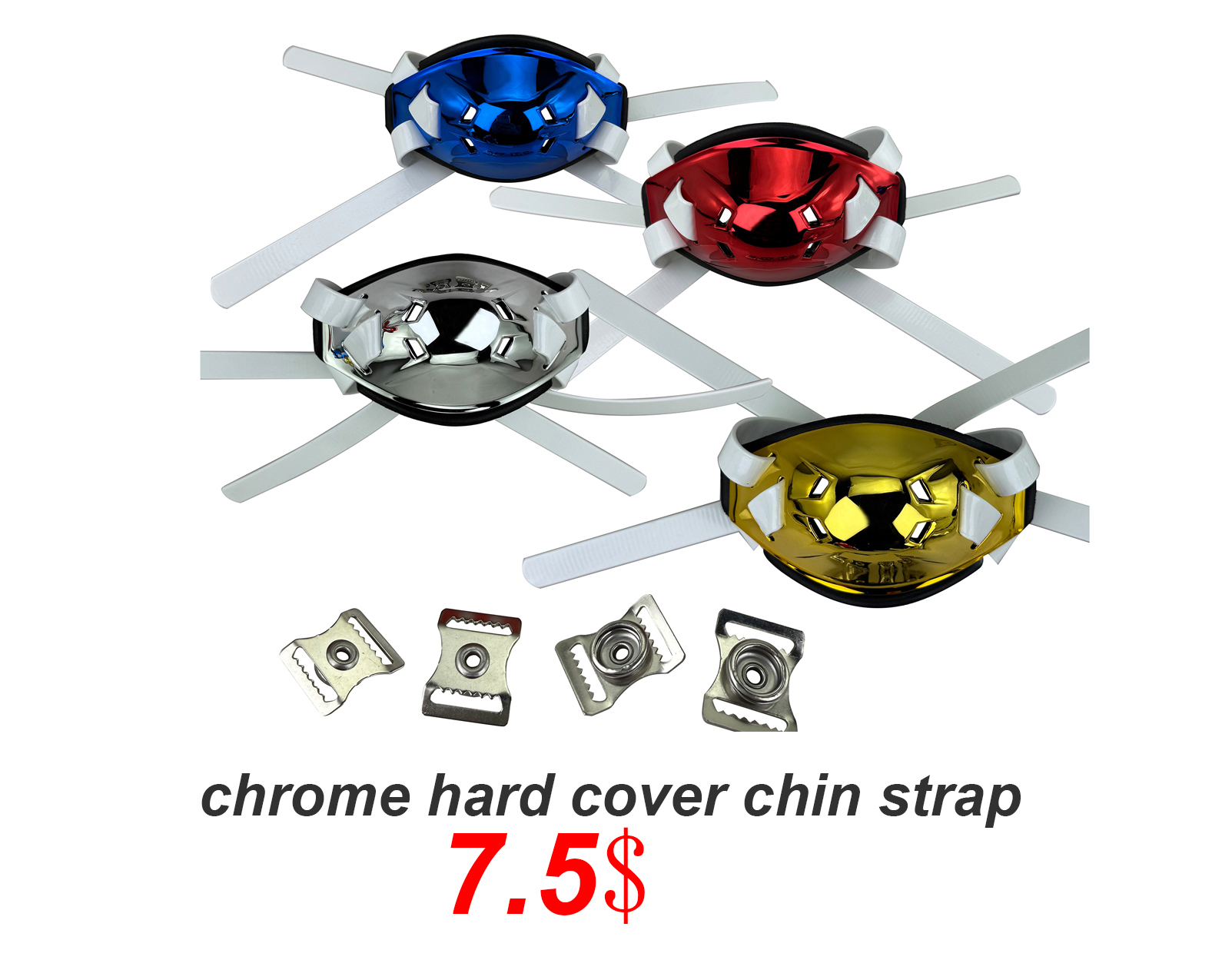 cromo azul/rojo/dorado/plateado