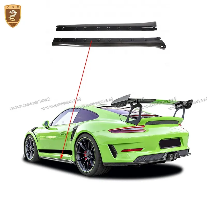 سعر معقول 3K كربون صقل الألياف Gt3Rs نمط الجانب التنانير لبورشه 991.2 للسيارات زينة الخارجي