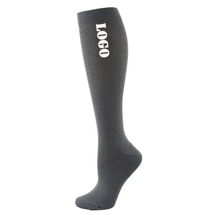 Female and Male Adults Design Your Logo or Pattern Knee High Compression Comfortable Soft Sport Socks With Good Quality