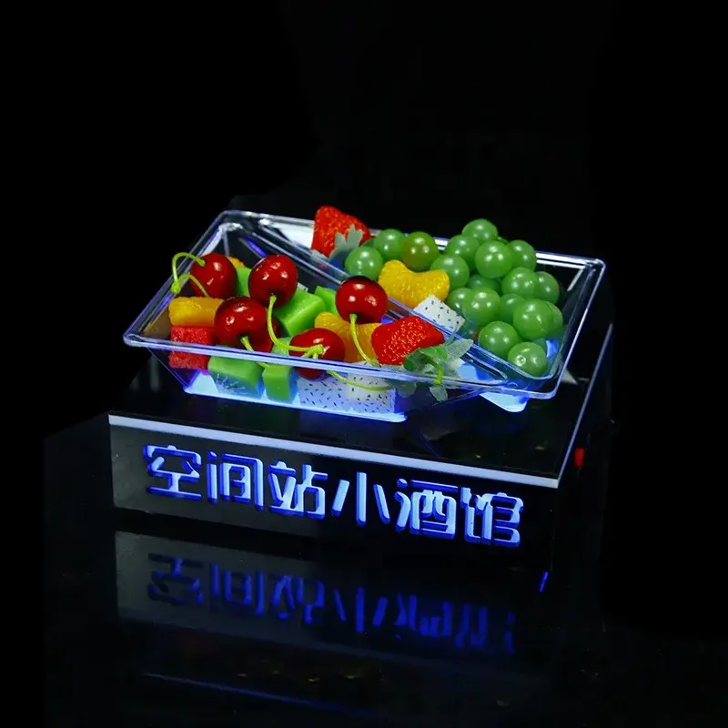 Led sáng Trái Cây Rau dịch vụ khay cho nhà hàng khách sạn tiệc cưới bar phòng chờ Câu lạc bộ đêm LED Acrylic trái cây tấm