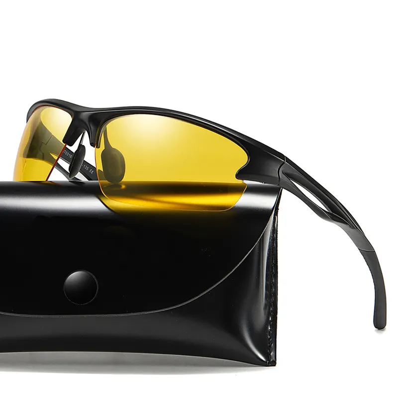 Nueva moda clásica UV400 hombres polarizados tr90 deportes gafas de conducir al aire libre ciclismo Noche de visión gafas de sol