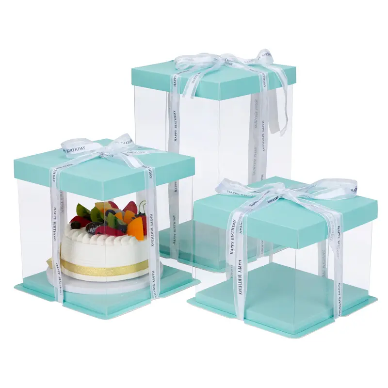 Torta fornisce vendita calda di moda nuovo stile decorazione per torte pacchetto di cottura per feste di compleanno varietà di colore trasparente torta scatola