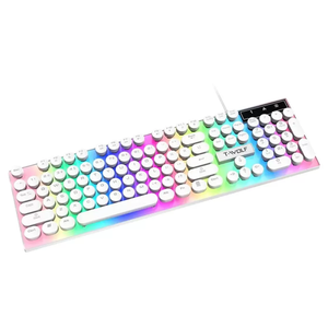 热销VONN T80打字机圆形键帽朋克游戏键盘USB有线LED背光灯104键键盘 - Product Image 4