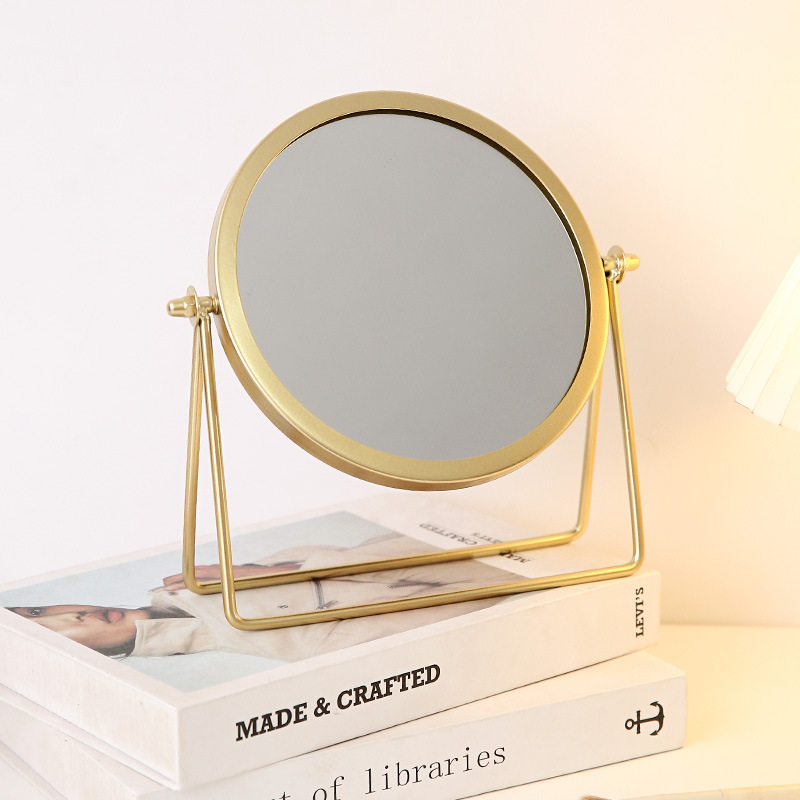 Gold stand mirror