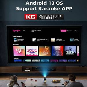 LONNST K6 Mini Portable Smart Projector Wi-Fi Touch Control 1080P Android 13 <strong>Operating</strong> <strong>System</strong> for Home Theater <strong>Use</strong> - Product Image 4
