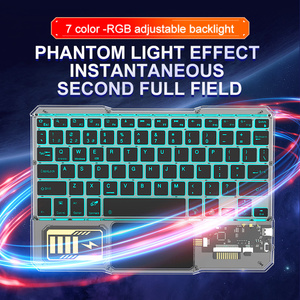 Nuevo teclado inalámbrico transparente de cristal para iPad, tableta, dispositivos Android, 2,4G + BT, modelo Dual, teclado de oficina silencioso - Product Image 3