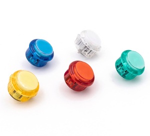 30mm voll farbiger LED-beleuchteter Druckknopf Eingebauter Schalter 5-V-Tasten für Arcade-Joystick-Spiele Mame Jamma Raspberry PI2
