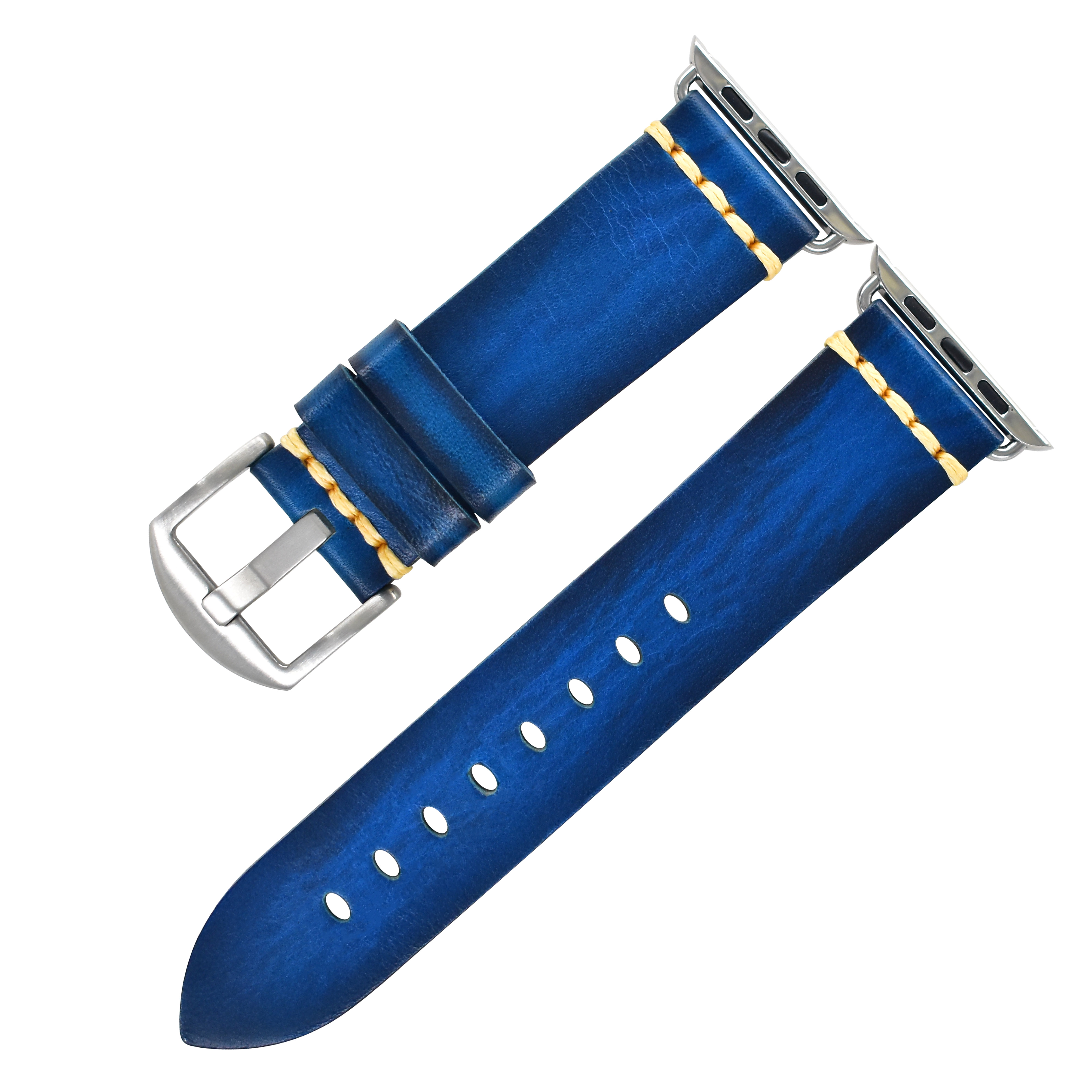 Boucle argentée bleu roi K009S
