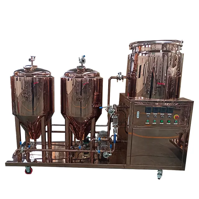 Máquina de fabricación de cerveza de cobre, Micro cervecería de 100L, fabricante de cerveza