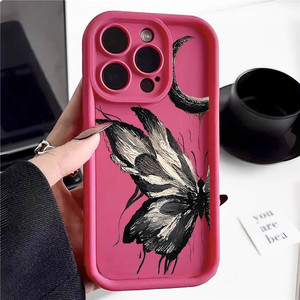 เคสซิลิโคนนิ่มลายผีเสื้อเคสสมาร์ทโฟนสำหรับ iPhone X 11 12 13 14 PRO MAX 15สำหรับ Apple และ Samsung - Product Image 2