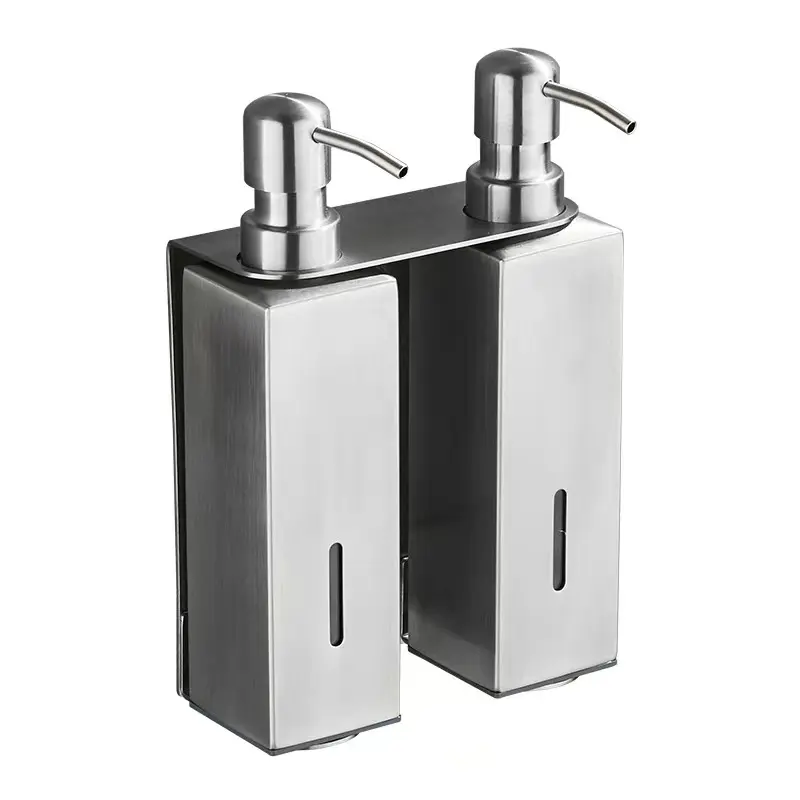 Dispensador de acero inoxidable para prensa de botellas de hotel, dispensador de champú para baño doméstico montado en la pared