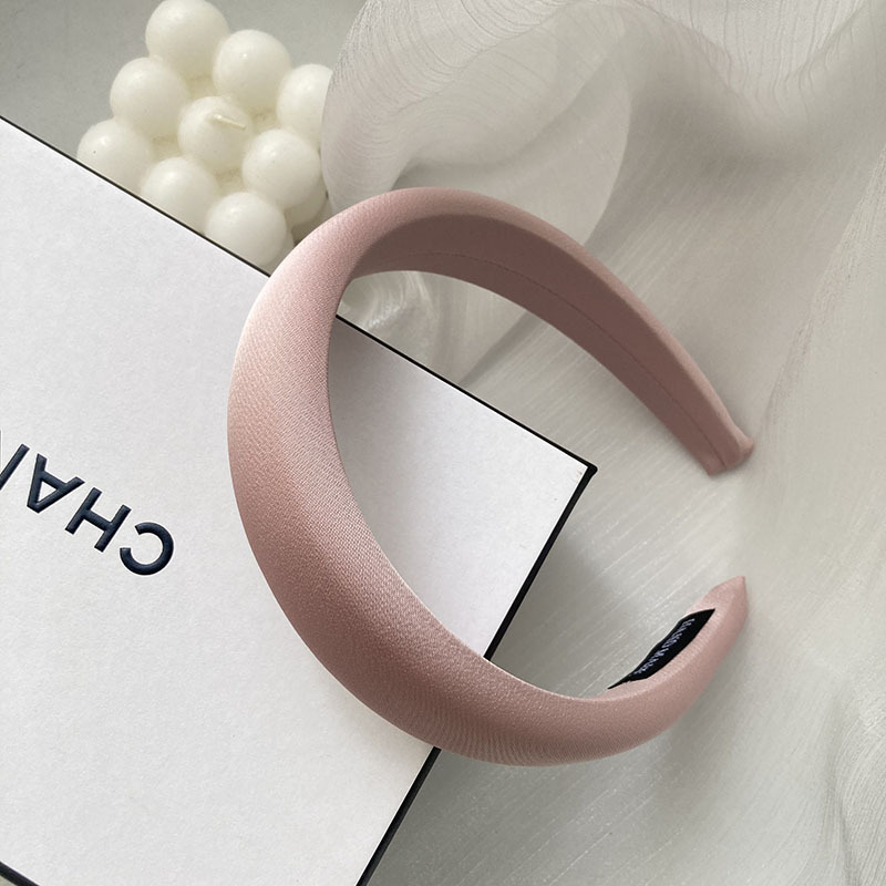Bandeau pour cheveux en soie rose colorée