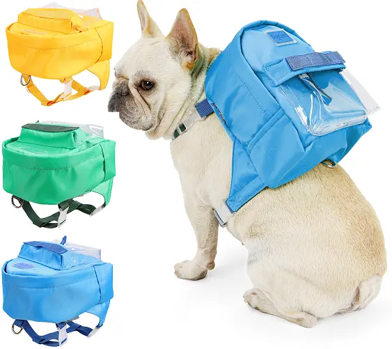 Dog Harness Với Tự Ba Lô Thời Trang Dog Pocket Saddle Bag Pet Carrier