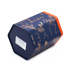 用于抹茶存储的定制金属锡板罐小茶盒，带用于蜡烛工艺贴纸的六角形设计 - Product Image 3