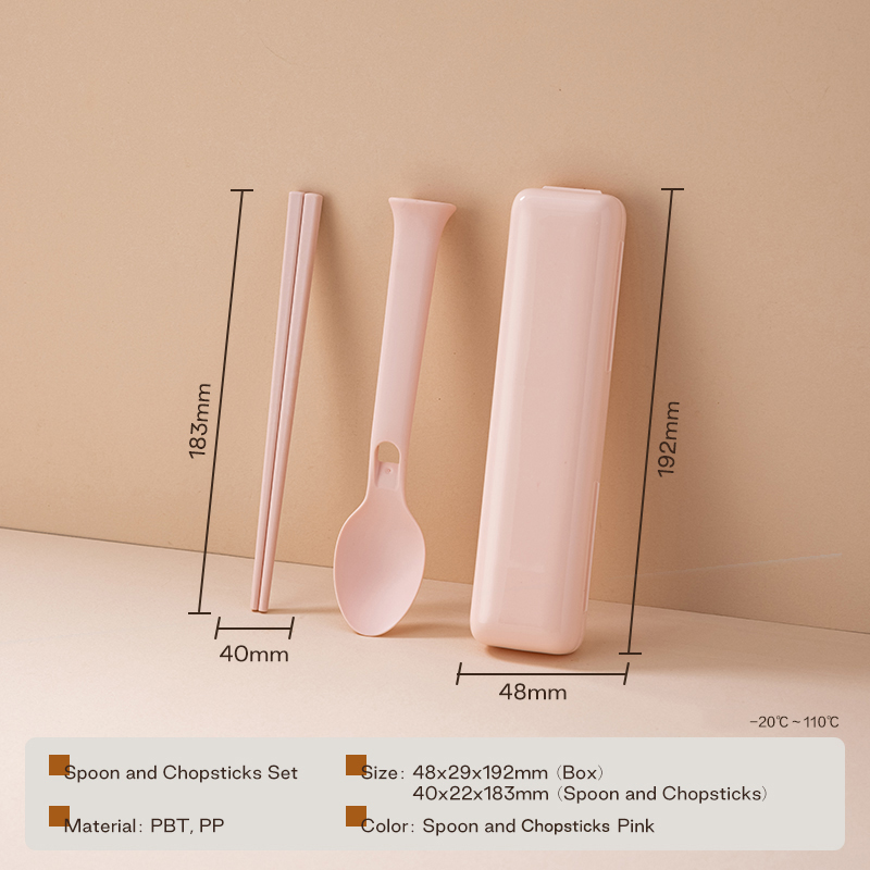 Ensemble de baguettes cuillère D1124 - Rose
