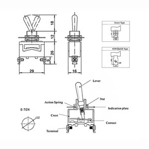 15A 250V SPST 2 terminali kapalı geçiş anahtarı su geçirmez kapaklı - Product Image 4
