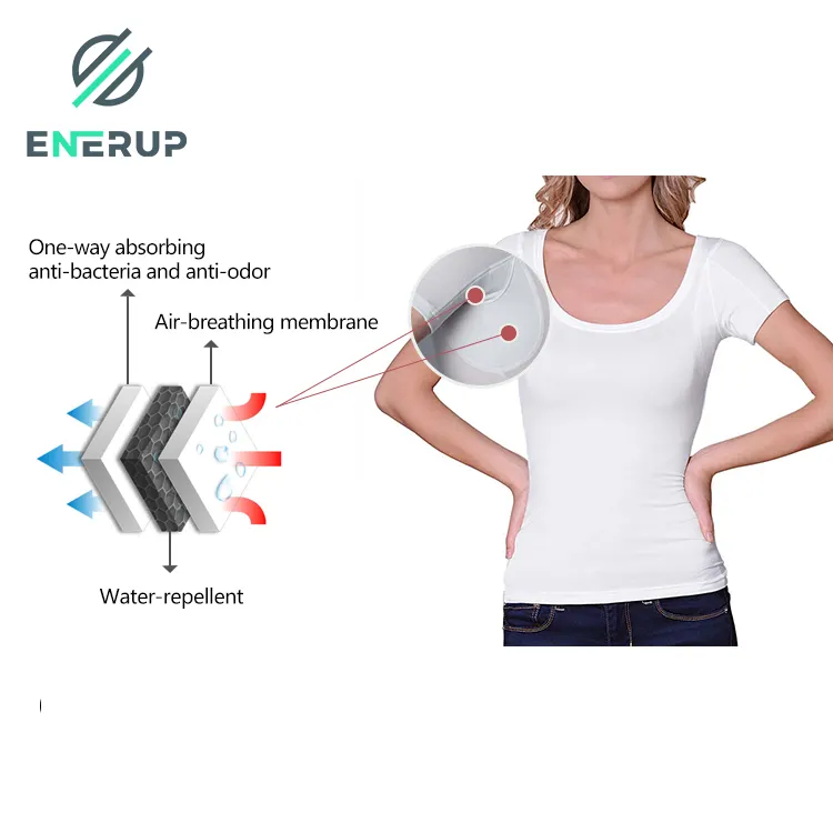 Enerup Oem/Odm Anti-Geur Vochtafvoerend Modaal Tegen Onderarm Dames Modaal Zweetbestendig Onderhemd T-Shirt
