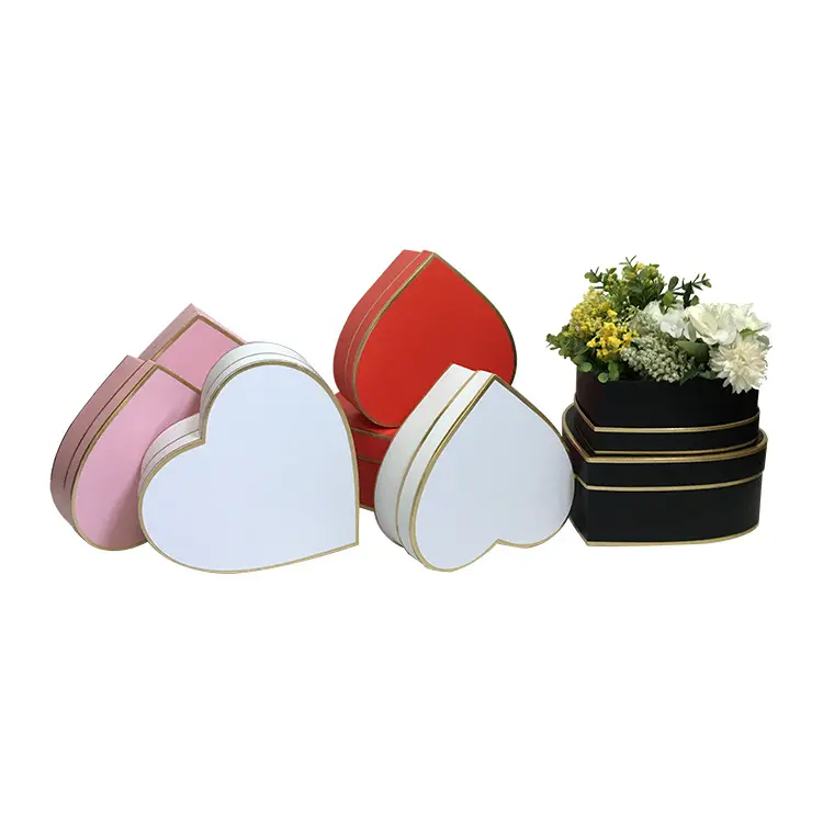 Set a forma di cuore a forma di cuore a forma di punto contratta due fiori con scatola regalo a mano per la personalizzazione della scatola di fiori