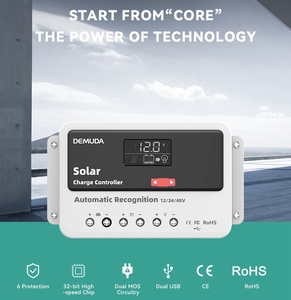 Новый контроллер PWM 10A 20A 30A 40A 50A 60A 12V/24V/48V автоматический вход постоянного тока цифровой ЖК-дисплей Контроллер солнечного заряда - Product Image 2